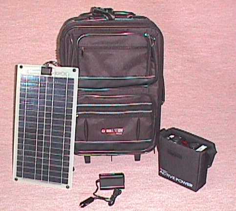 太陽電池パネル（ソーラーパネル利用）屋外用電源セット（ノートパソコン用等電源）：パワーステーション1.0